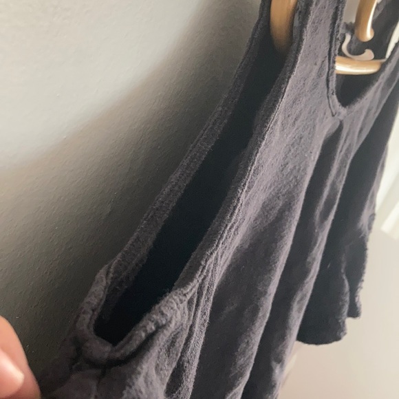 Free People open shoulder black size large shirt - Picture 3 of 8